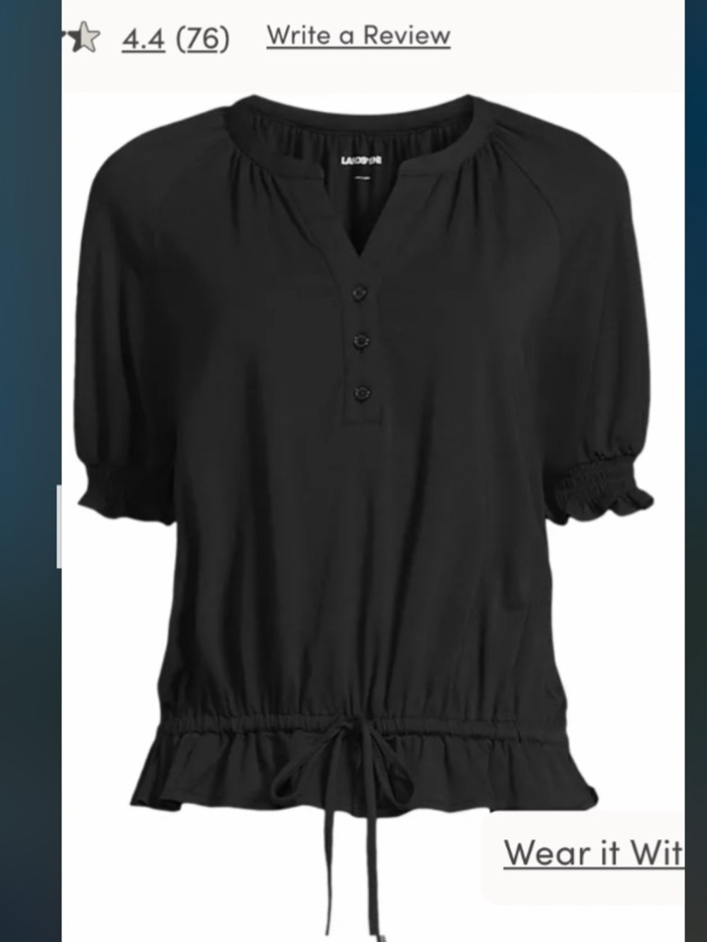 Black puff sleeve top